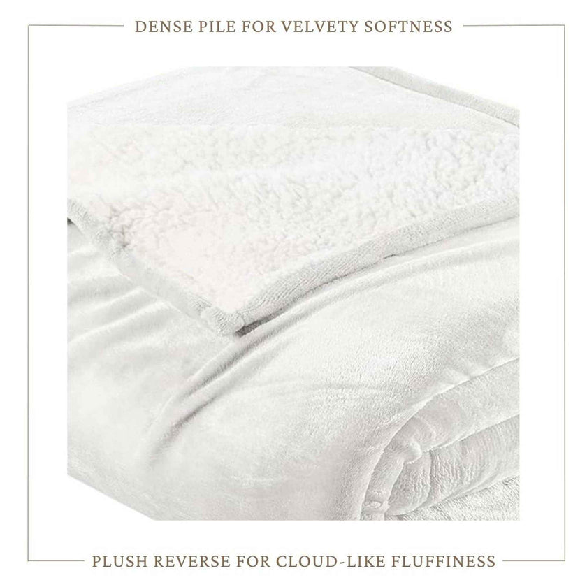 Velvet Plush Sherpa Bed Blanket - Sherpa Fleece Collection