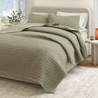 100% Cotton Honeycomb Waffle Garment Washed Quilt Set - Genevieve Collection