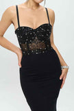 Beaded Bustier Mermaid Maxi Dress