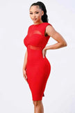 Fishnet Bodycon Midi Dress