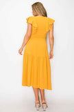 Long Dress With Short Ruffle Sleeves