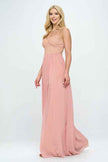 Lace Detail Bustier Floor Length Maxi Dress