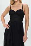 Lace Detail Bustier Floor Length Maxi Dress