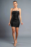 CHIC TEXTURED COATING KNIT BODYCON MINI DRESS