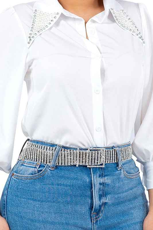 Pearl Collared Button Down Shirt