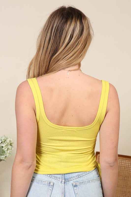 Square neck tank ribbed top