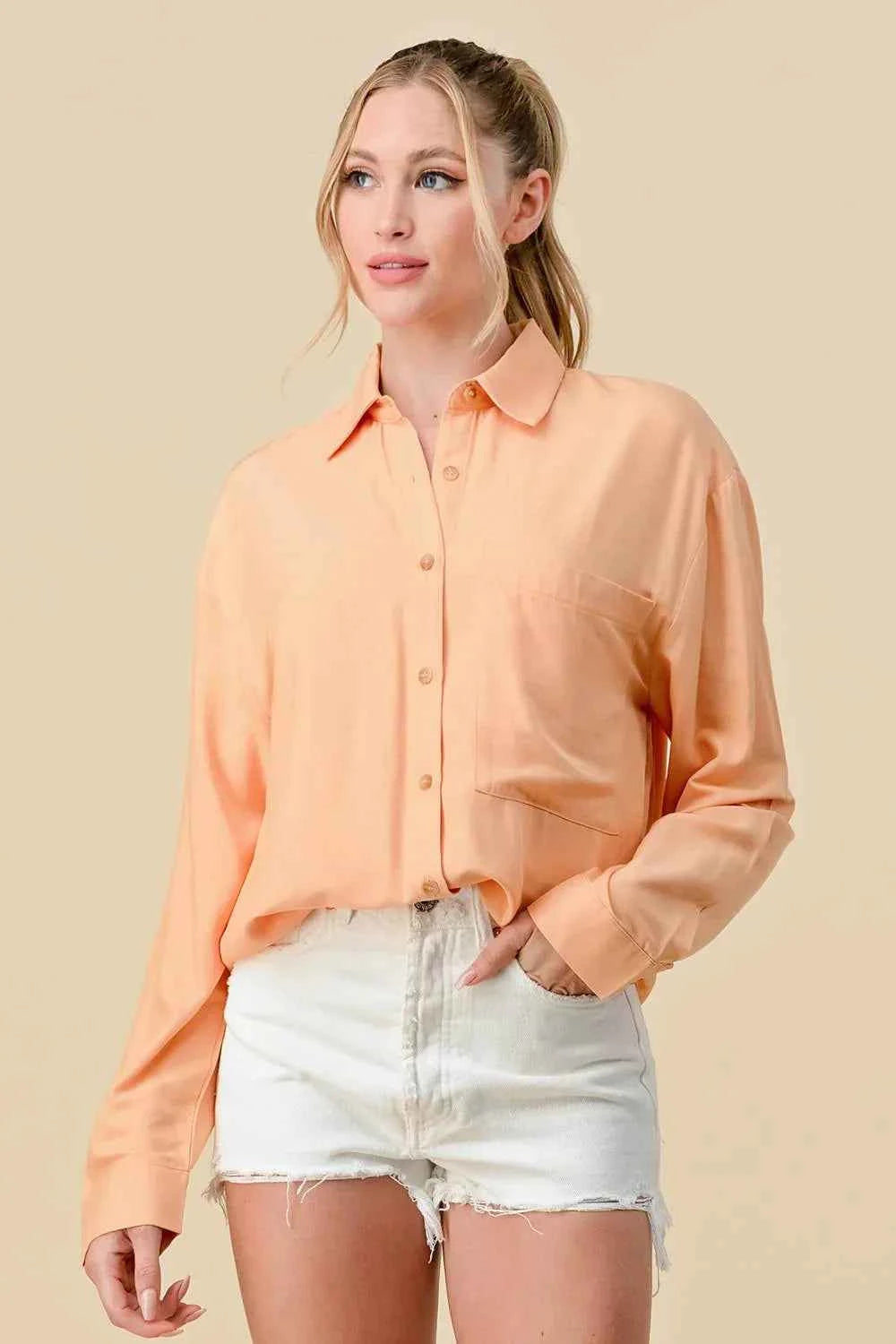 BASIC COLLARED BUTTON DOWN LONG SLEEVES SHIRTS