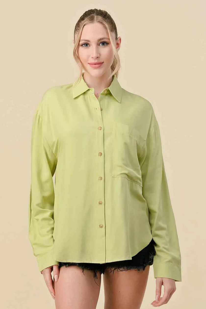 BASIC COLLARED BUTTON DOWN LONG SLEEVES SHIRTS