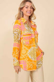Italian Print Button Down Top