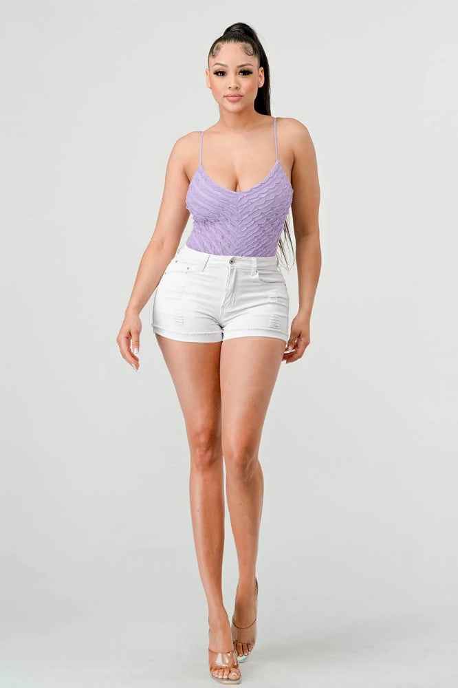 SEXY MESH CHEVRON PATTERN BODYSUIT