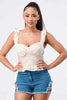 RUFFLED STRAPS SWEETHEART LAYERED COTTON TOP