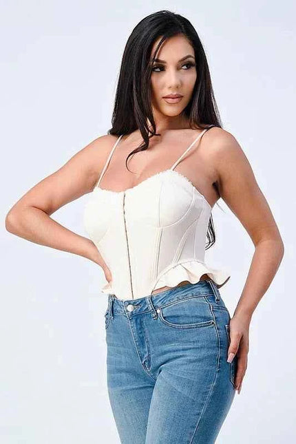 SCUBA SIDE FRILLED CAMI BODYSUIT