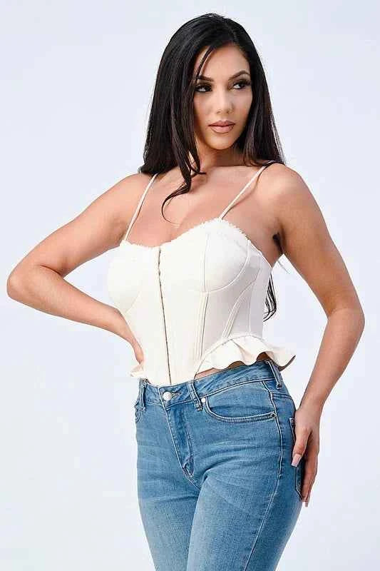 SCUBA SIDE FRILLED CAMI BODYSUIT