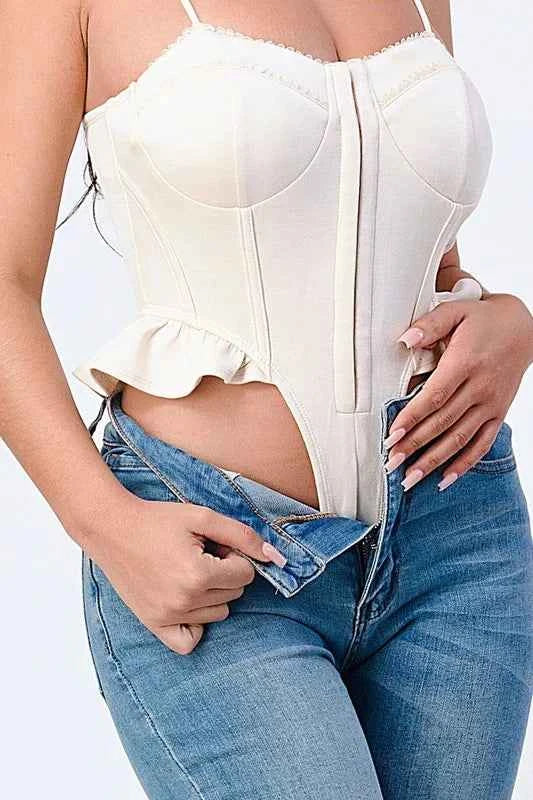 SCUBA SIDE FRILLED CAMI BODYSUIT