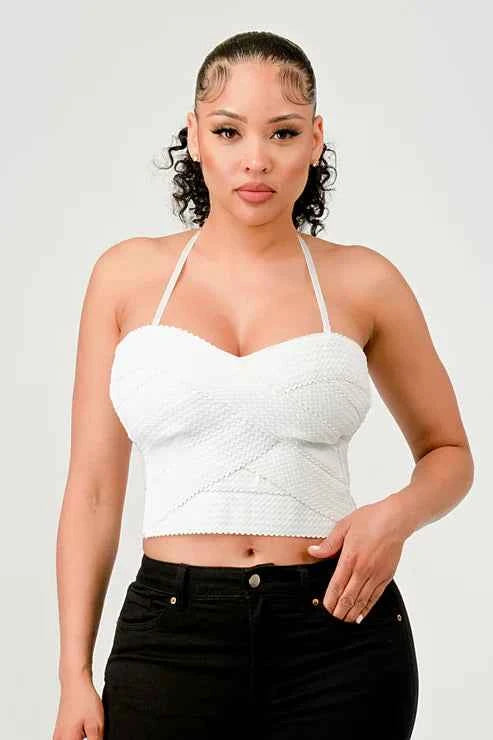 ZIG ZAG BANDAGE CROP TUBE TOP