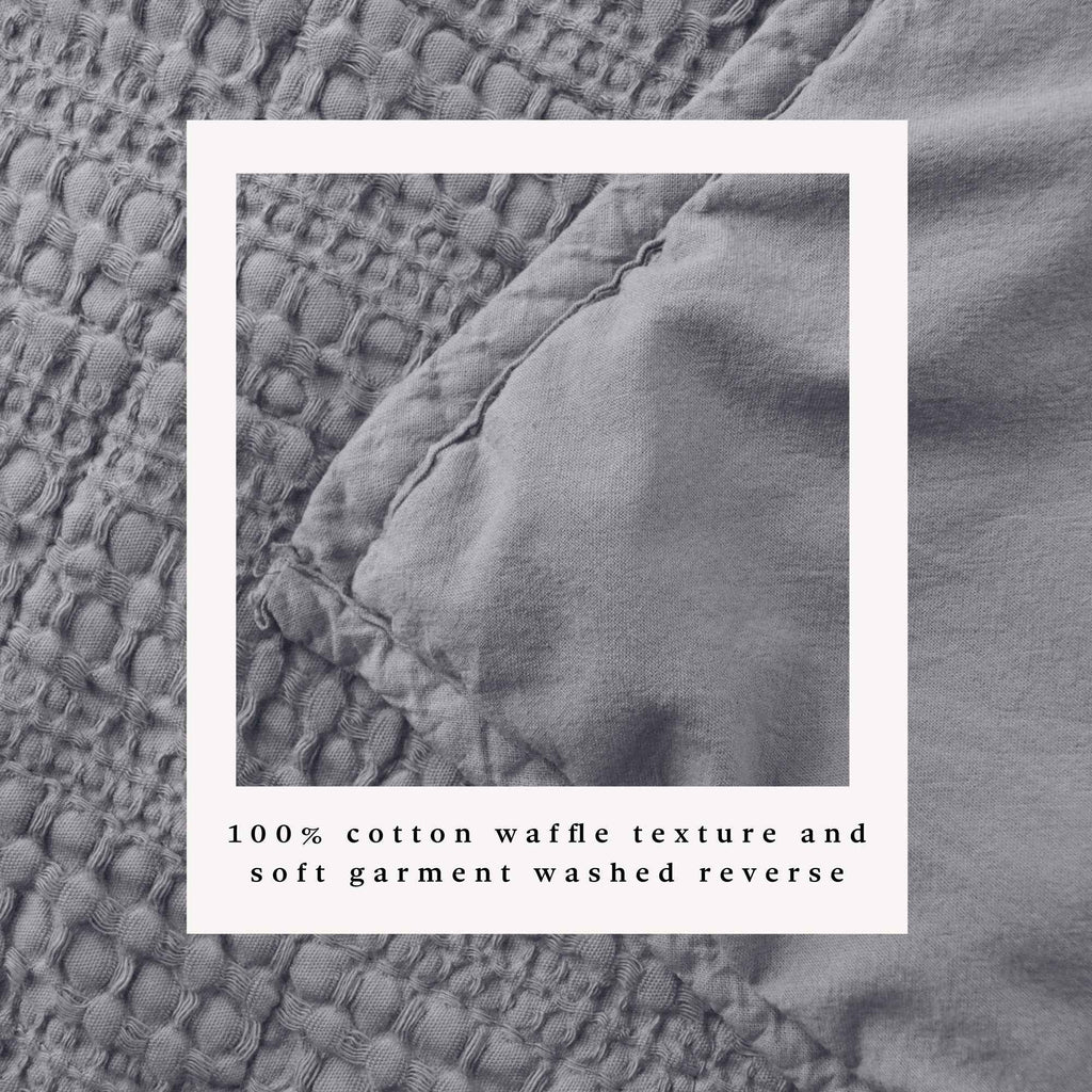 100% Cotton Honeycomb Waffle Garment Washed Quilt Set - Genevieve Collection