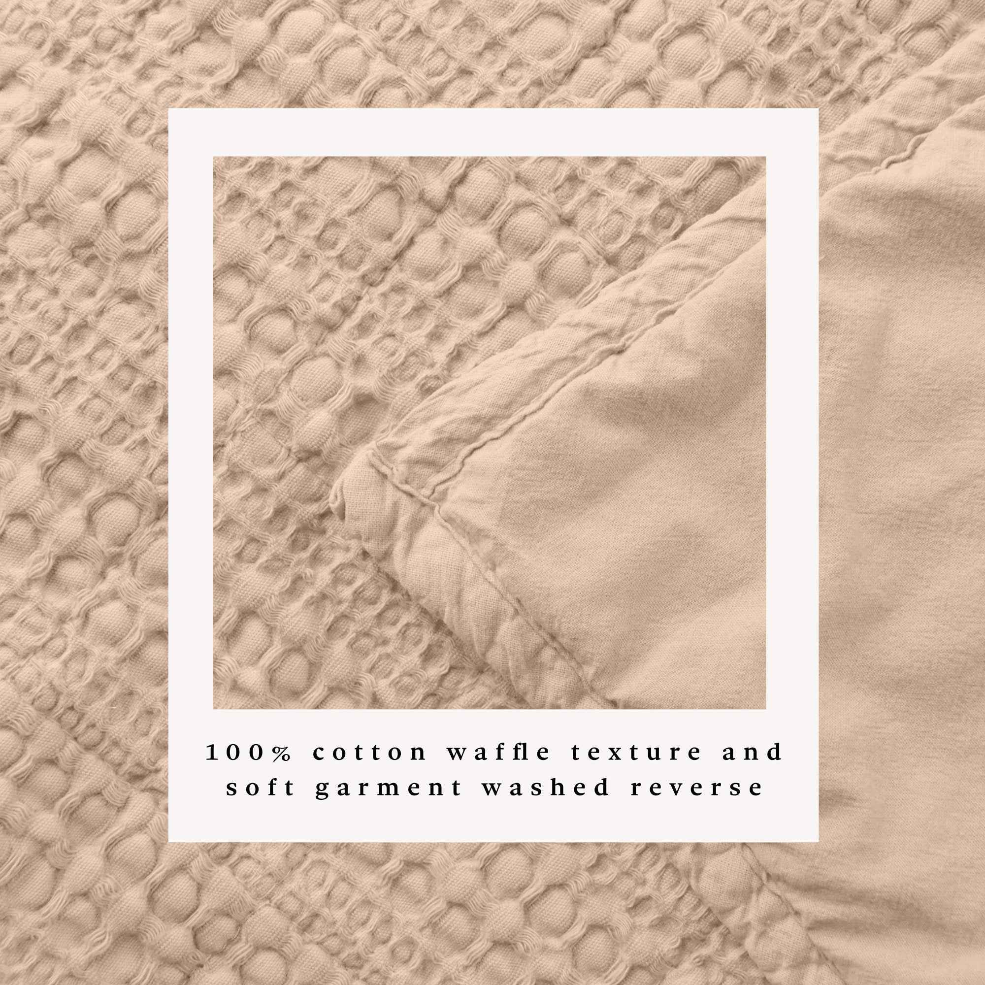 100% Cotton Honeycomb Waffle Garment Washed Quilt Set - Genevieve Collection