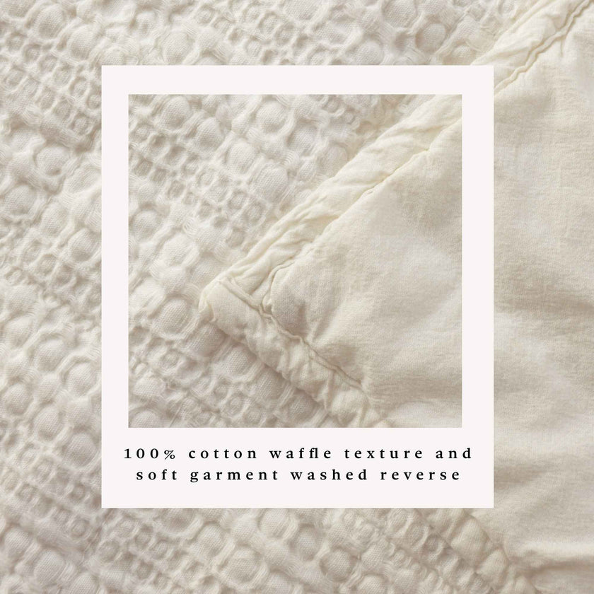 100% Cotton Honeycomb Waffle Garment Washed Quilt Set - Genevieve Collection