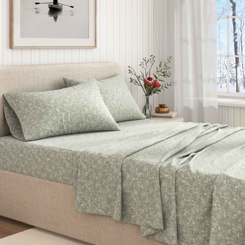 Turkish Cotton Flannel Sheet Set - Winter Floral Collection