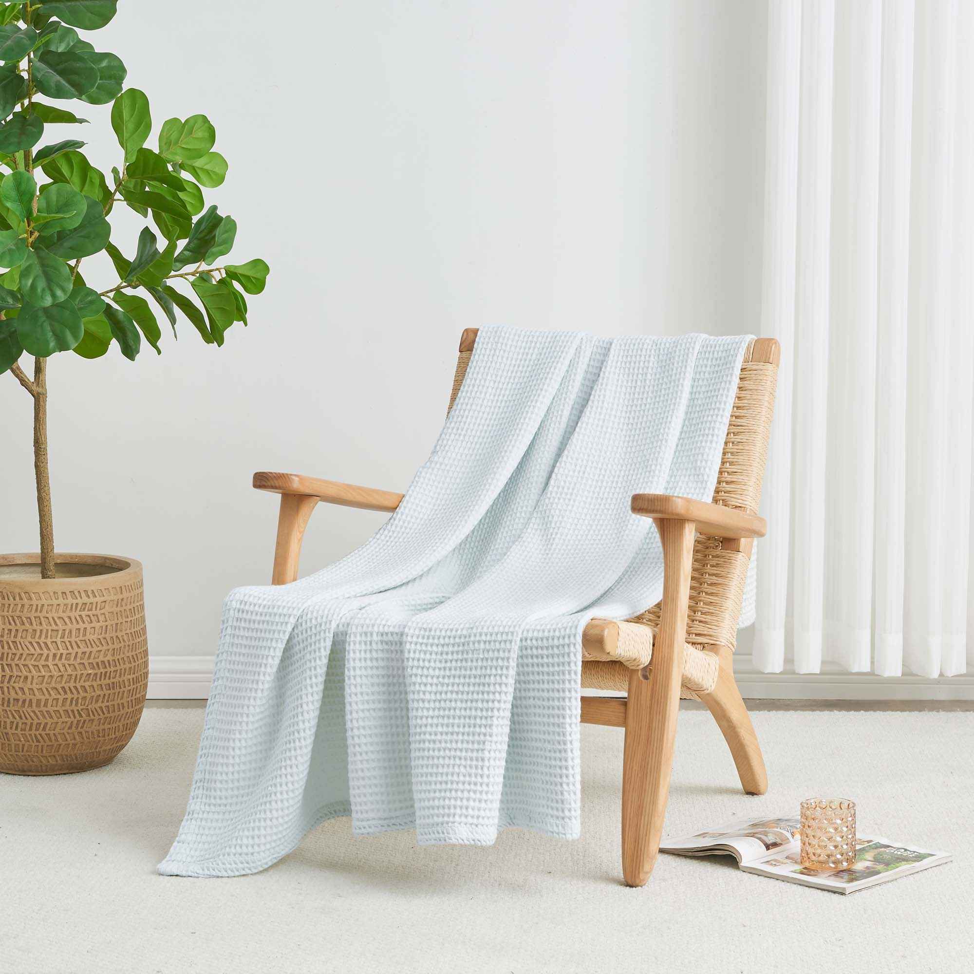 100% Cotton Waffle Weave Blanket - Mikala Collection