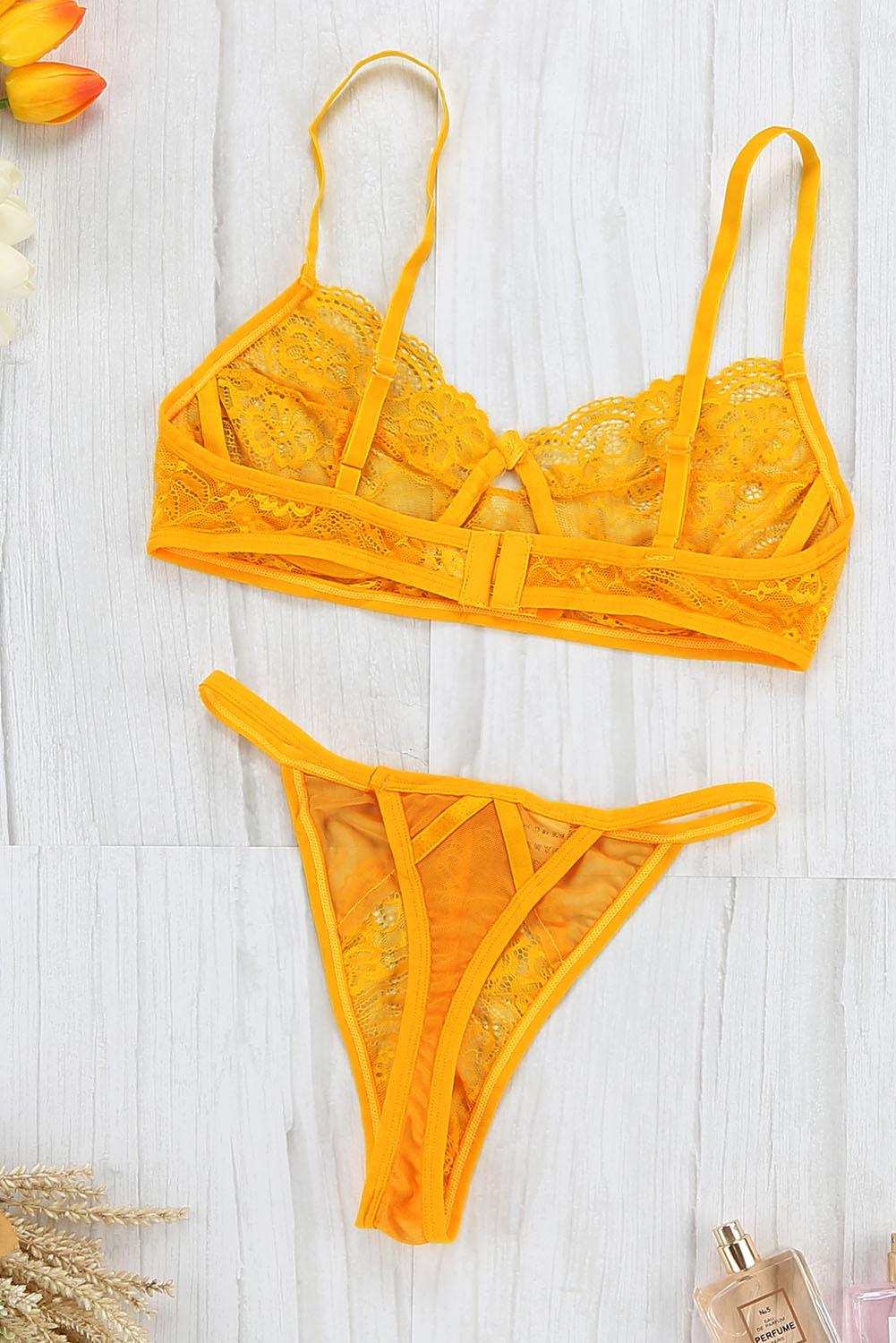 Canary Yellow Lace Set - Pikemla