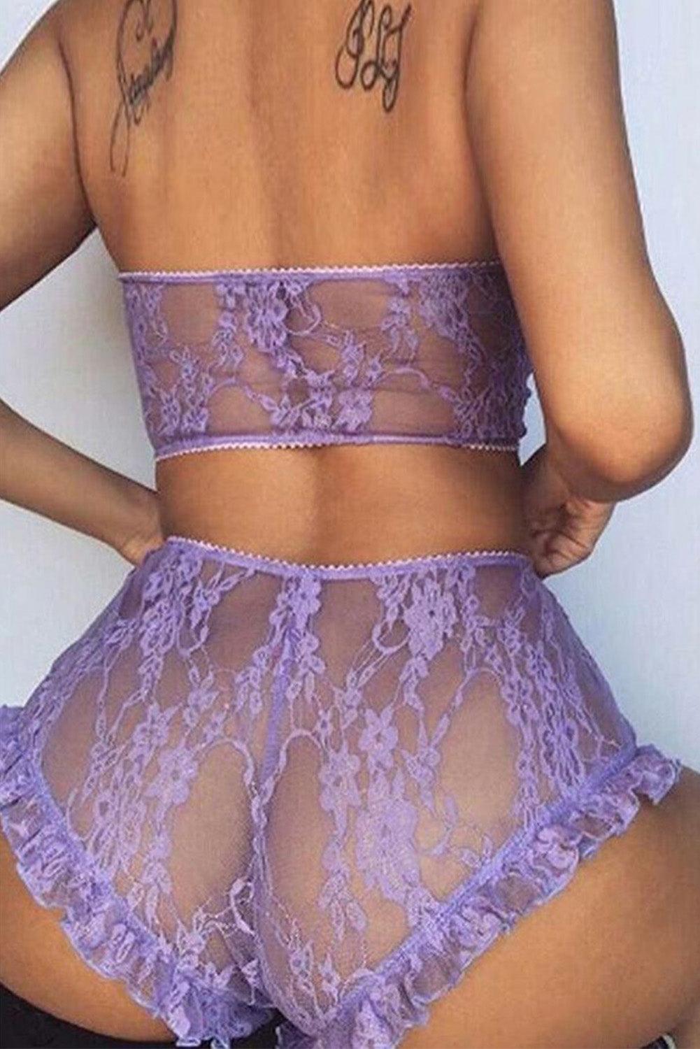 Floral Lilac Laced Set