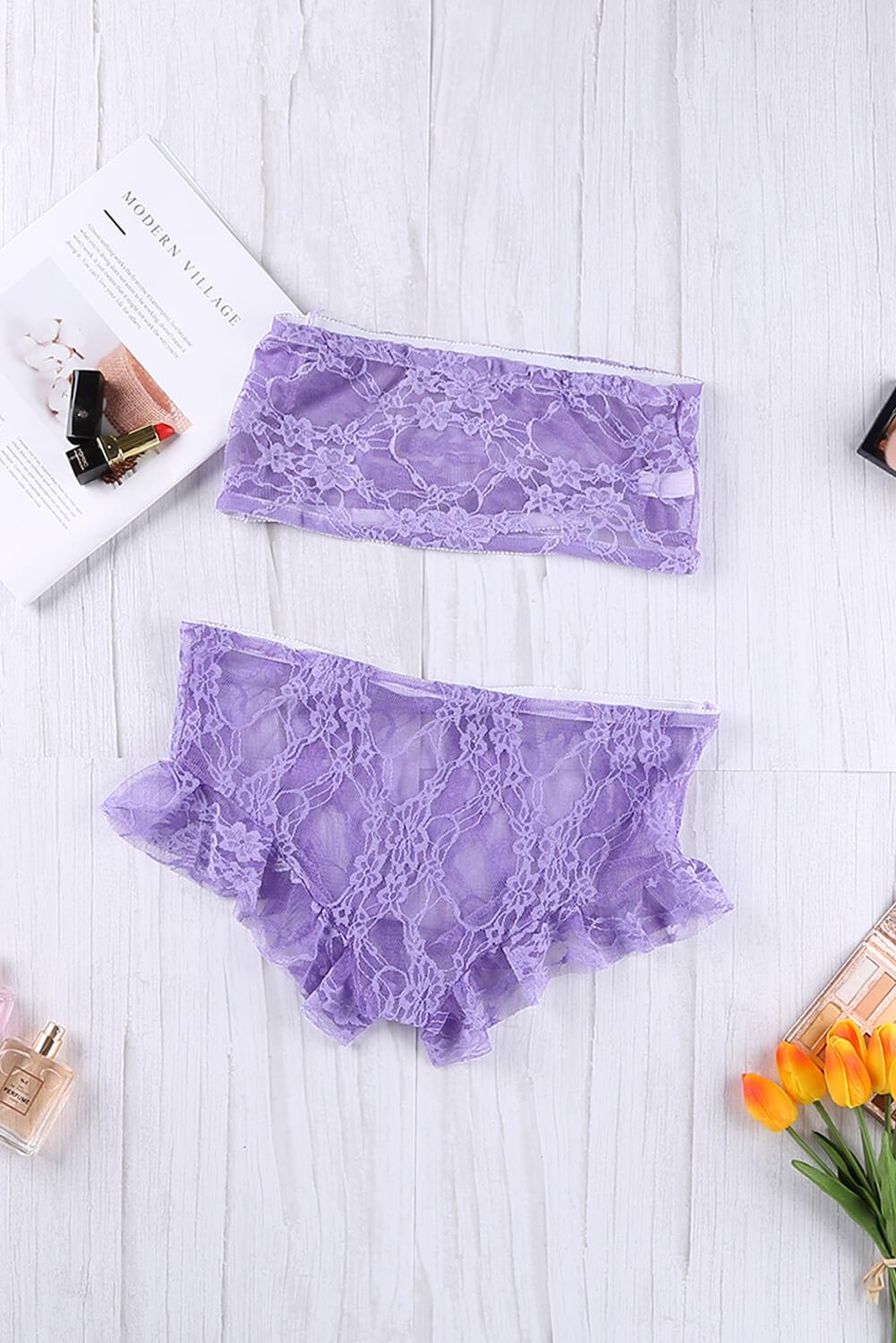 Floral Lilac Laced Set - Pikemla