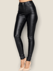 Pikemla heartbreaker faux leather pants in black, featuring a sleek and stylish design for a trendy look