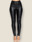 Pikemla heartbreaker faux leather pants in black with a sleek, high-waisted design for a stylish look