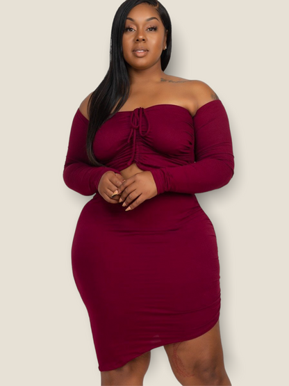 Red Thalía Skirt Set -Plus Sized - Pikemla