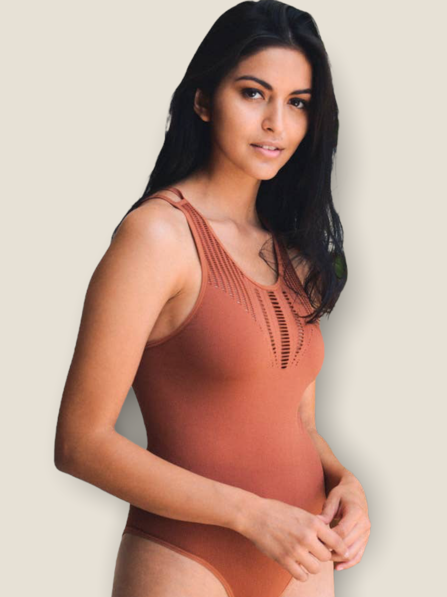 Alyssa Ribbed Bodysuit - Papaya - Pikemla