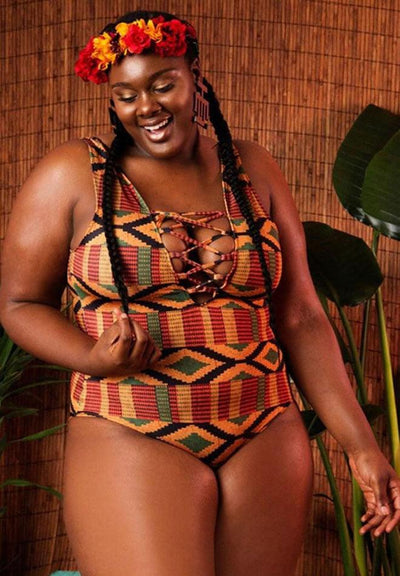 Ankara Print One Piece -Plus Sized - Pikemla